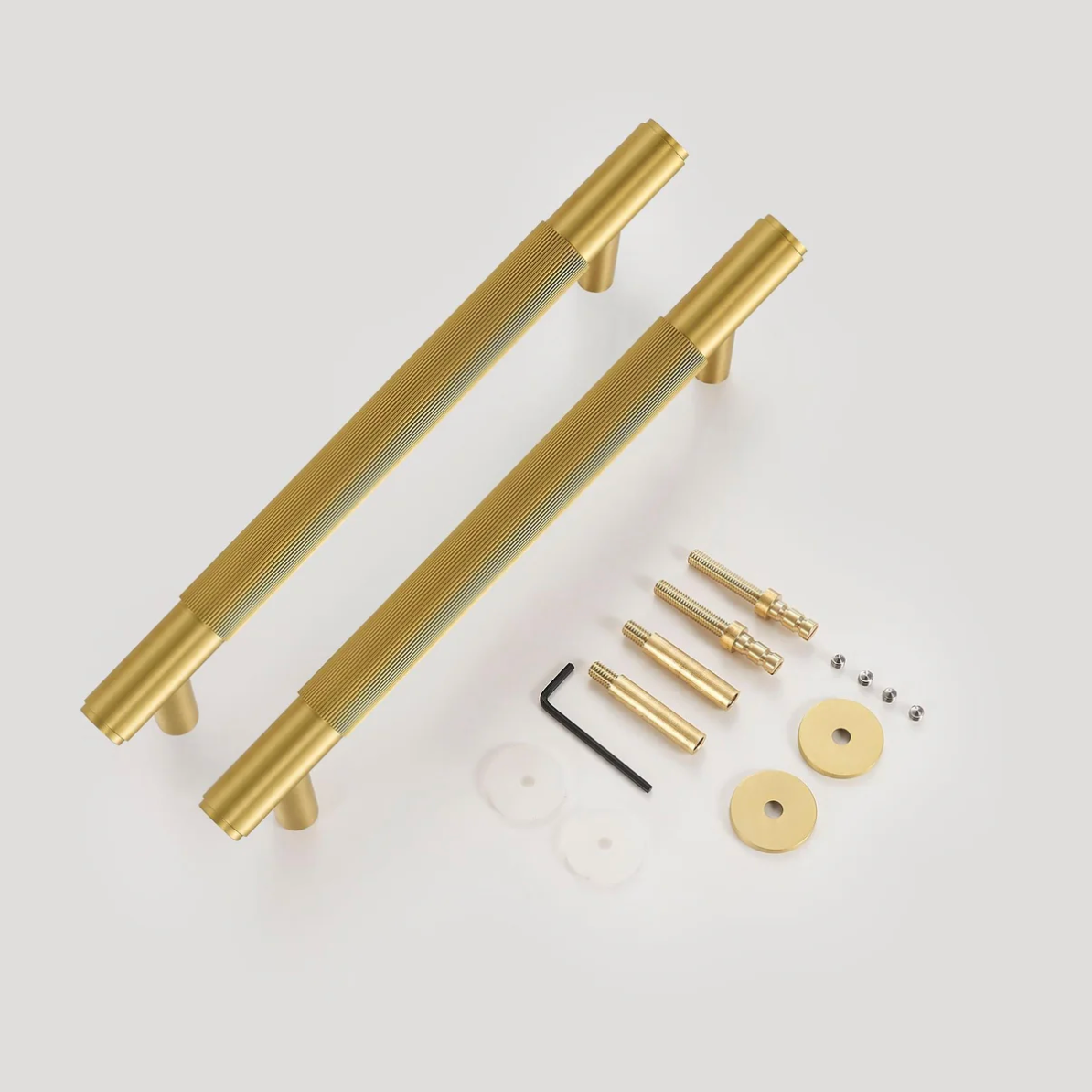 LA LINEA Solid Brass Linear Knurling Double-Sided Or Single Door Pull Handle