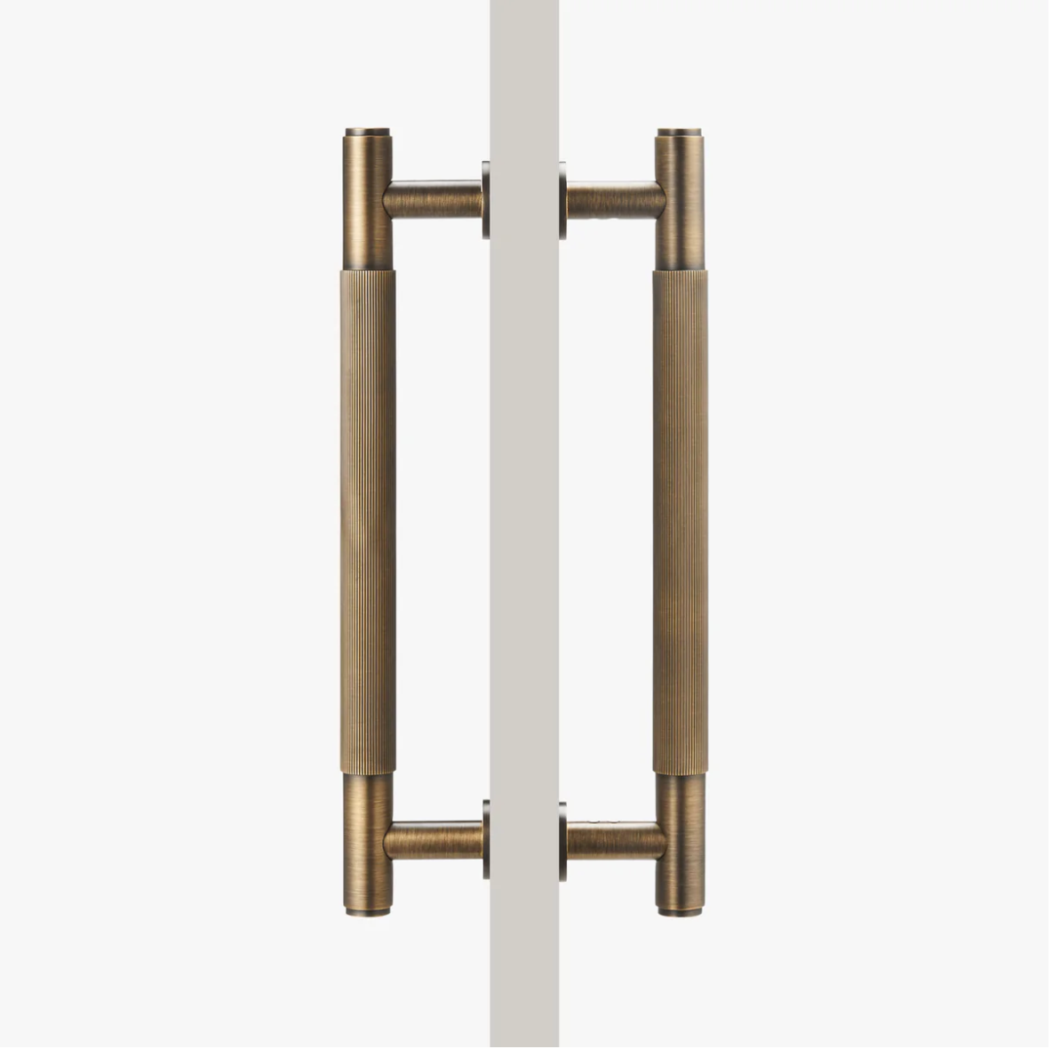 LA LINEA Solid Brass Linear Knurling Double-Sided Or Single Door Pull Handle