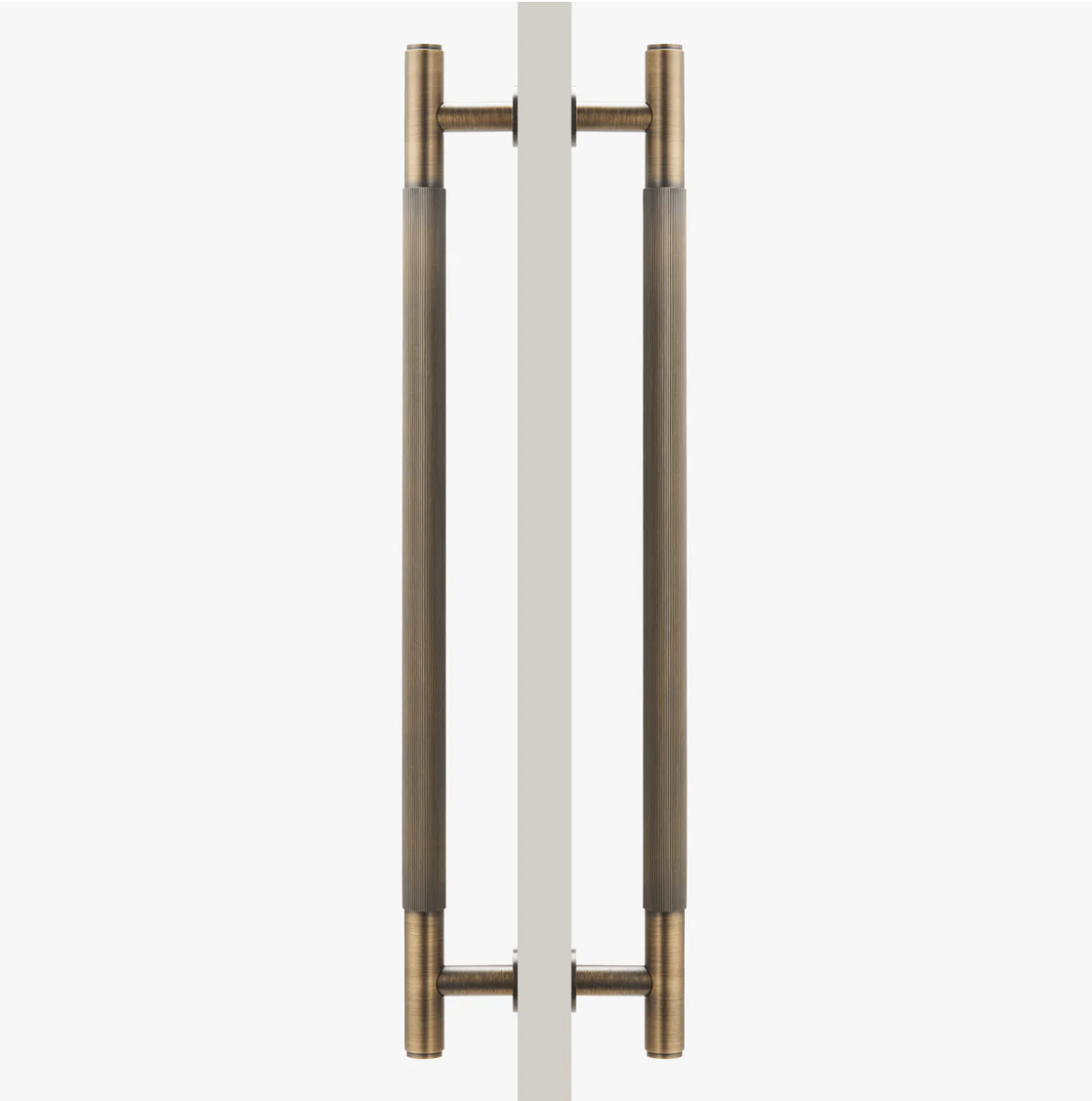 LA LINEA Solid Brass Linear Knurling Double-Sided Or Single Door Pull Handle