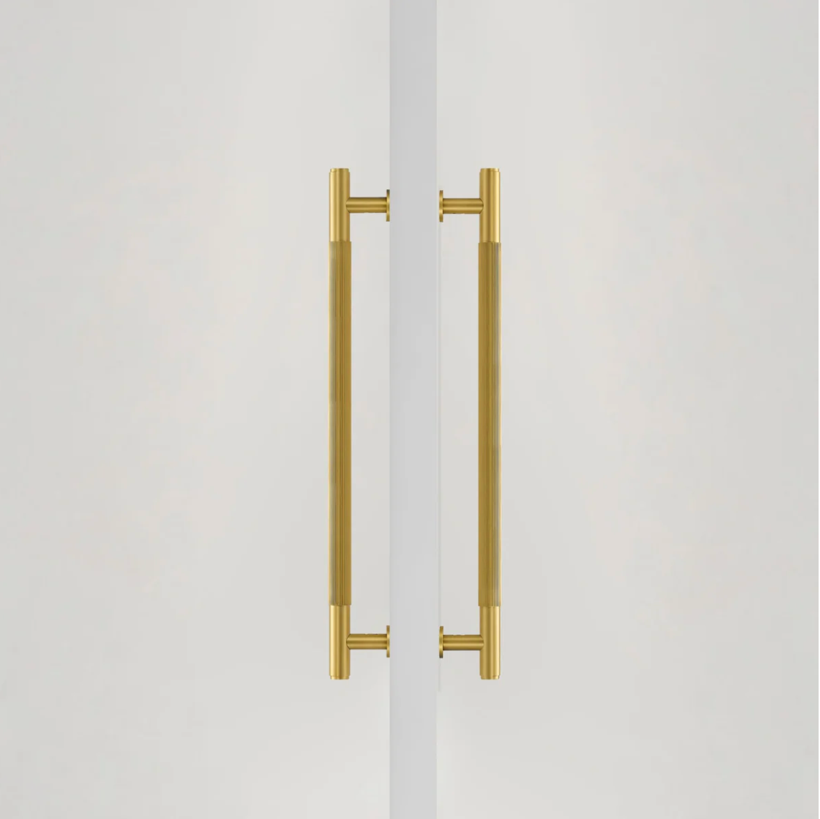 LA LINEA Solid Brass Linear Knurling Double-Sided Or Single Door Pull Handle