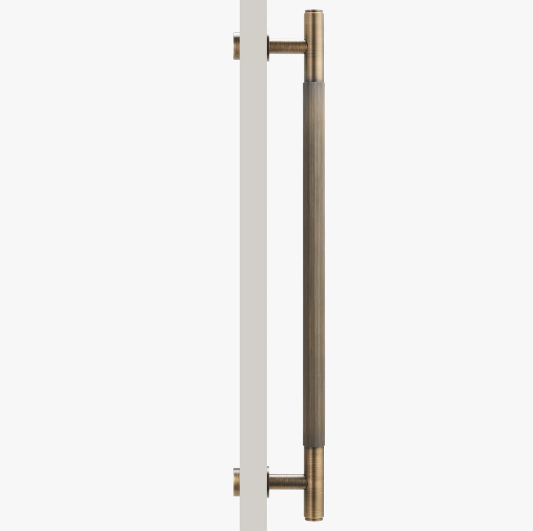 LA LINEA Solid Brass Linear Knurling Double-Sided Or Single Door Pull Handle
