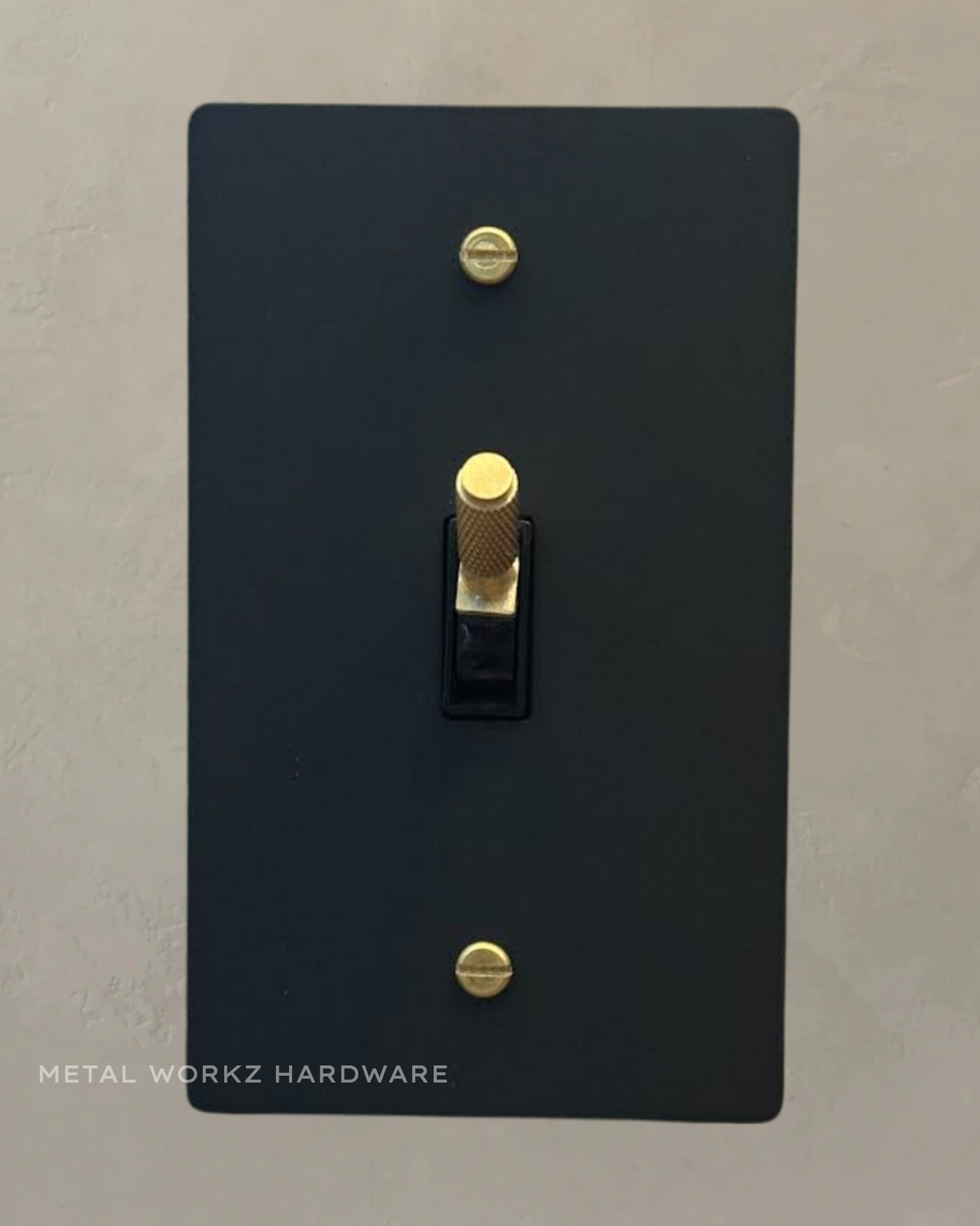 Brass Modern Toggle Light Switch (1-Gang) Black + Brass With Black Module