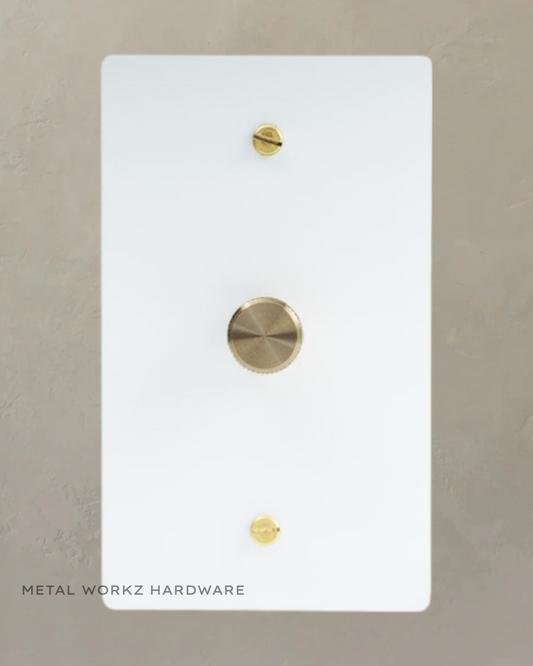 Brass 3-Way Rotary Dimmer Switch (1-Gang) White + Brass