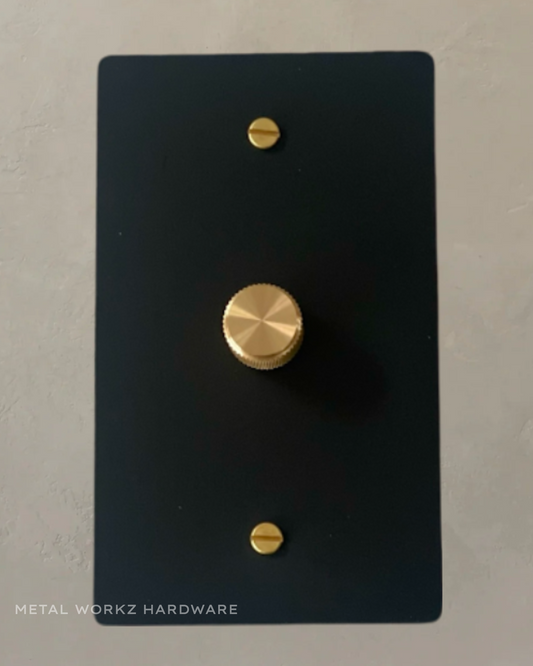 Brass 3-Way Rotary Dimmer Switch (1-Gang) Black + Brass