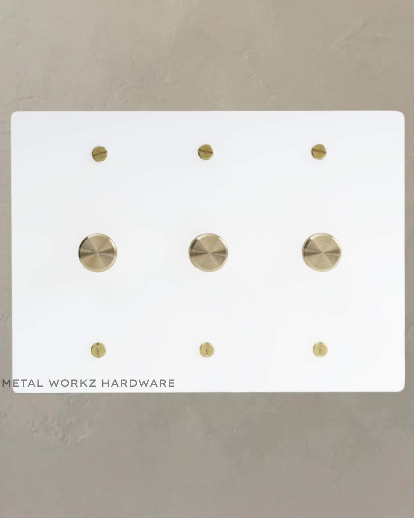Brass Rotary Dimmer Switch (3-Gang) White + Brass