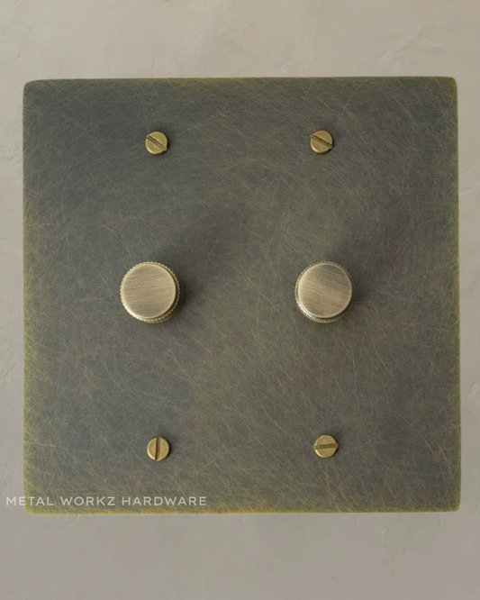 Brass Rotary Dimmer Switch (2-Gang) Antique Bronze