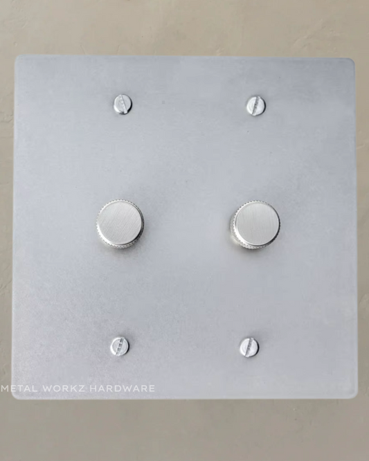 Brass Rotary Dimmer Switch (2-Gang) Satin Nickel