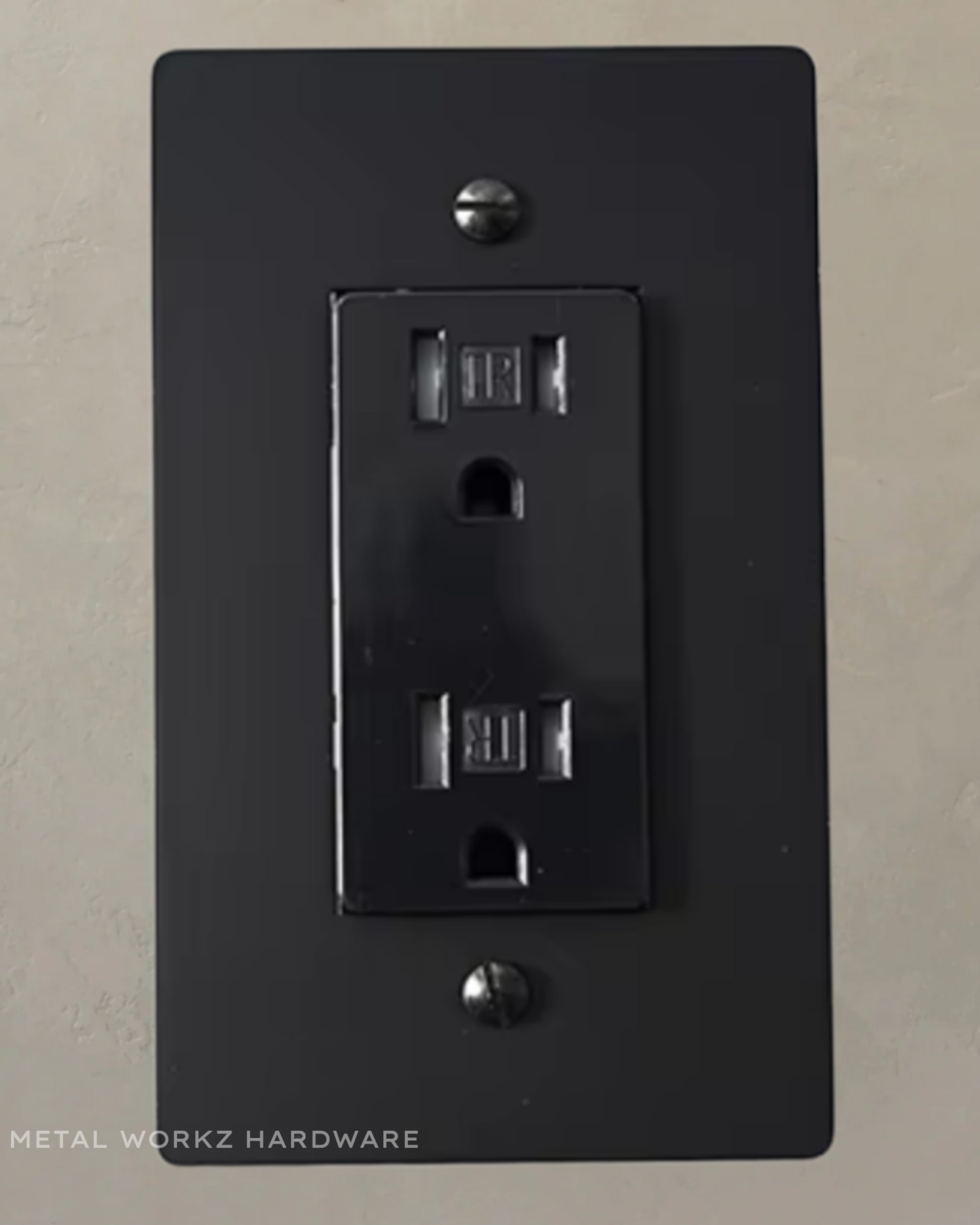 Brass Standard 15A Duplex Electrical Power Outlet (1-Gang) Black With Black Module