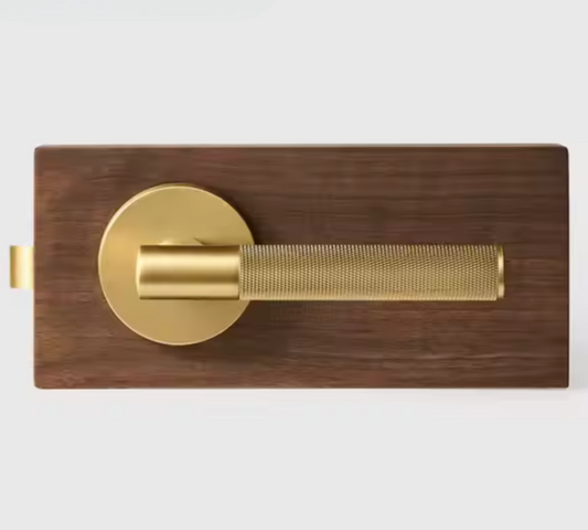 DEFINITO Modern Brass Knurled Interior Door Lever Handle (Brass)