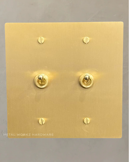 Brass Vintage Toggle Light Switch (2-Gang) Brass
