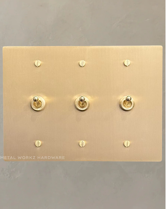 Brass Vintage Toggle Light Switch (3-Gang) Brass