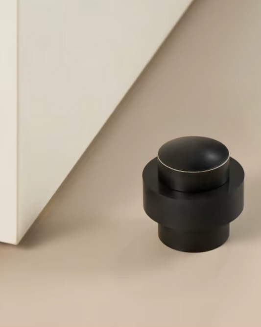 Floor Mounted Heavy Duty Solid Brass Door Stop (Black)