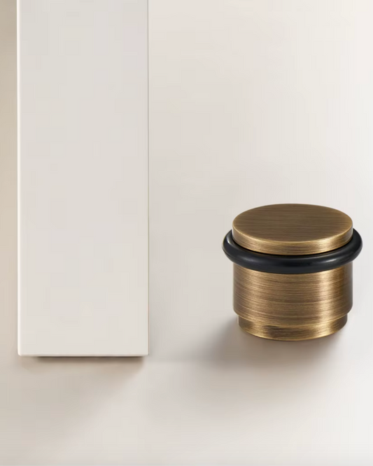 Floor Mounted Solid Brass Door Stop (Aged Patina Brass)