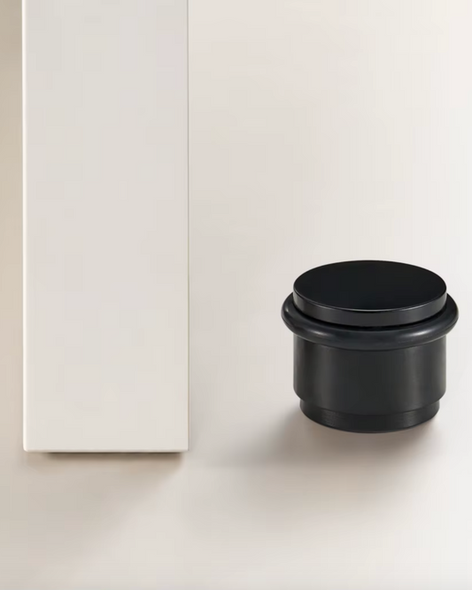 Floor Mounted Solid Brass Door Stop (Black)
