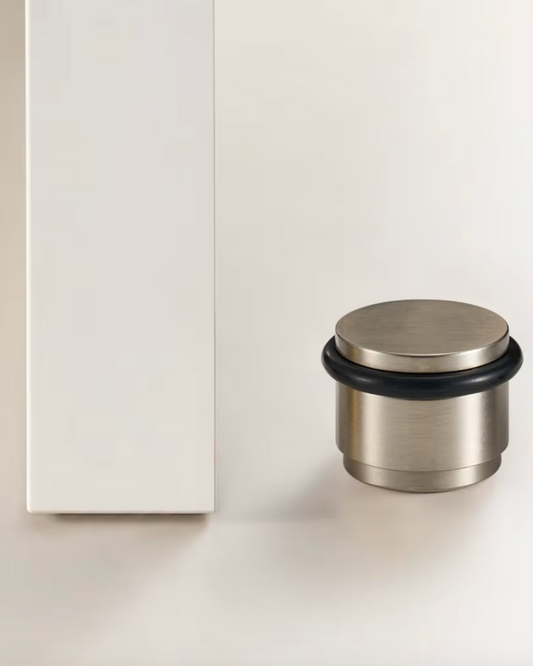 Floor Mounted Solid Brass Door Stop (Satin Nickel)