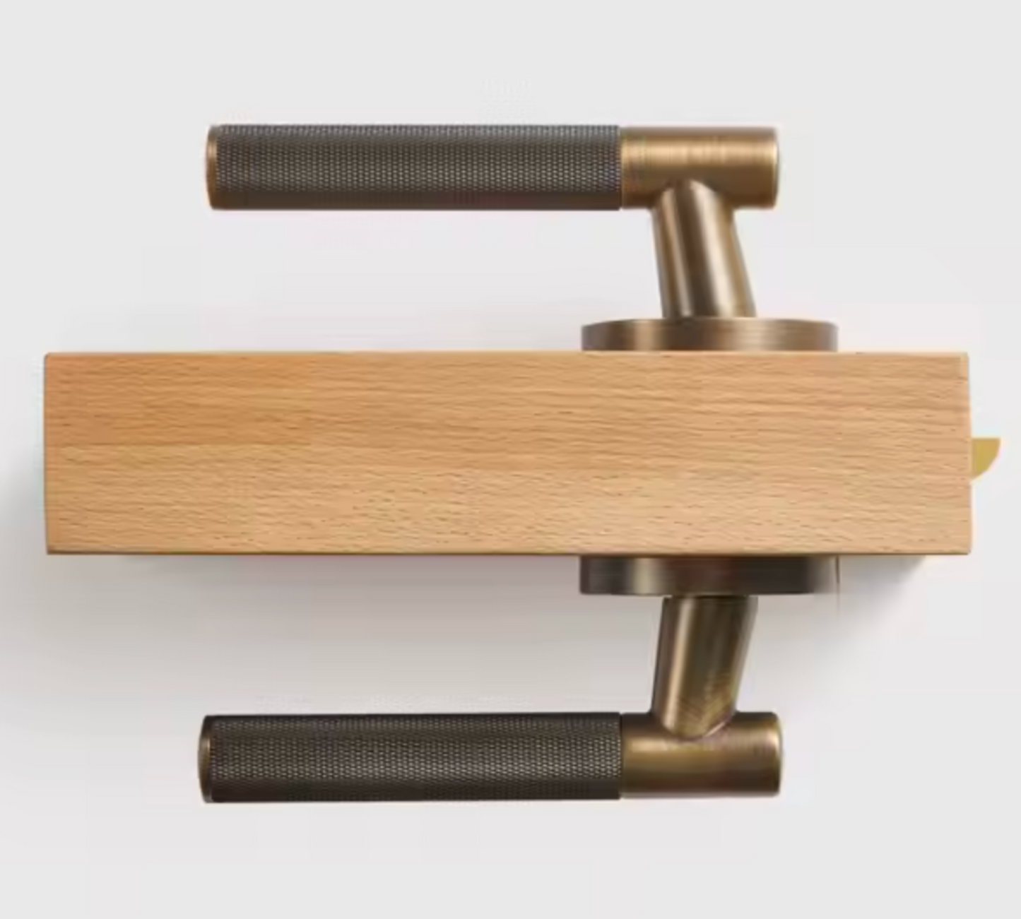 DEFINITO Modern Brass Knurled Interior Door Lever Handle (Aged Patina Brass)