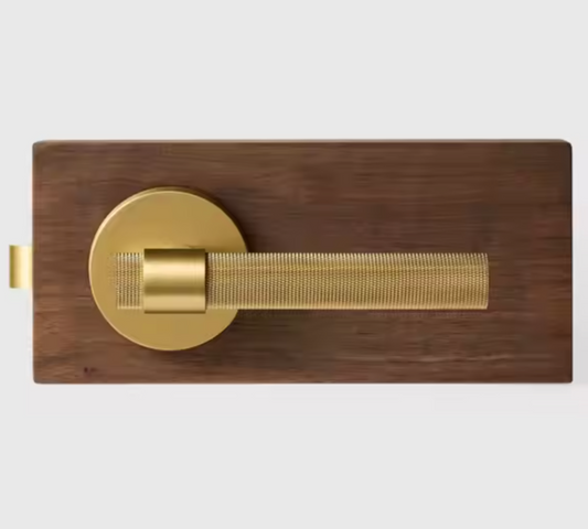 BELLEZZA Solid Brass Knurled Interior Door Lever Handle (Brass)