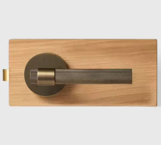 BELLEZZA Solid Brass Knurled Interior Door Lever Handle (Aged Patina Brass)
