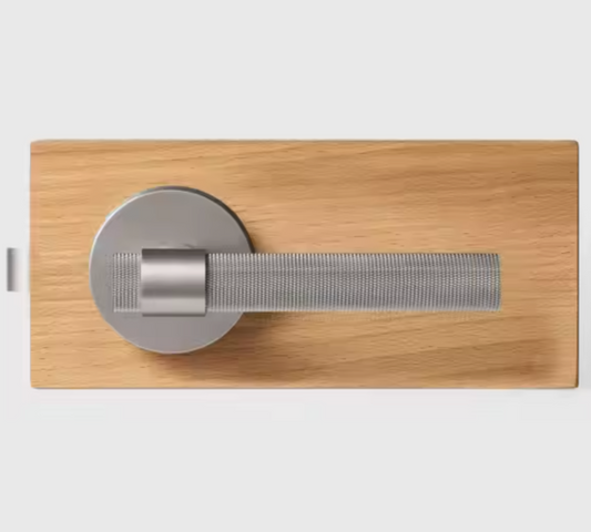 BELLEZZA Solid Brass Knurled Interior Door Lever Handle (Satin Nickel)