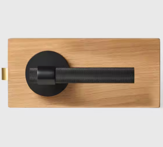 BELLEZZA Solid Brass Knurled Interior Door Lever Handle (Black)