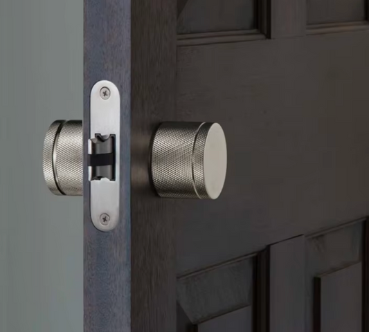 ARDITO Solid Brass Knurled Interior Door Handle (Satin Nickel)