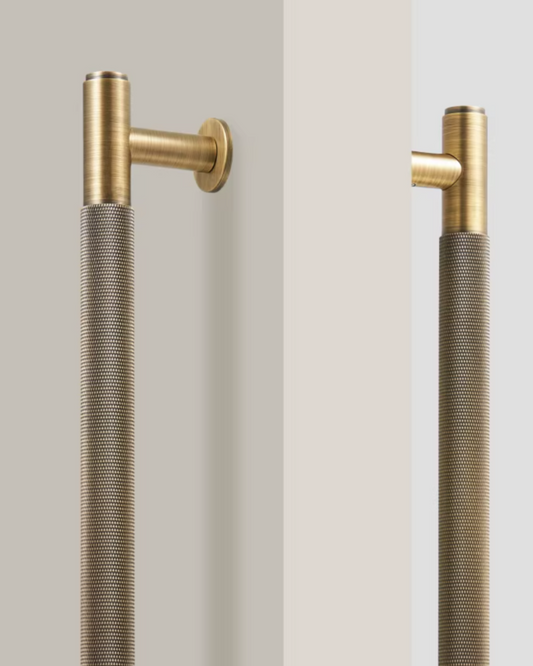 FORTE Solid Brass Linear Knurling Double-Sided Or Single Door Pull Handle