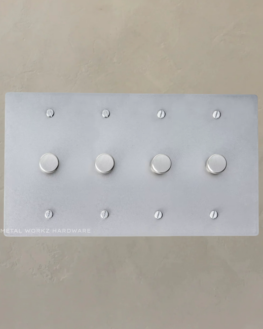 Brass Rotary Dimmer Switch (4-Gang) Satin Nickel