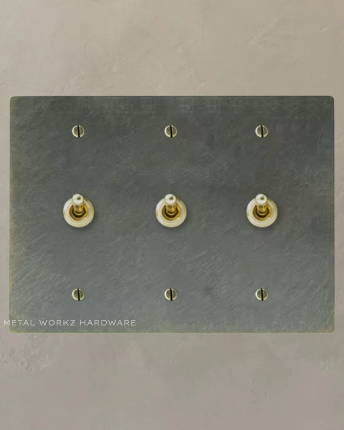 Brass Vintage Toggle Light Switch (3-Gang) Antique Bronze