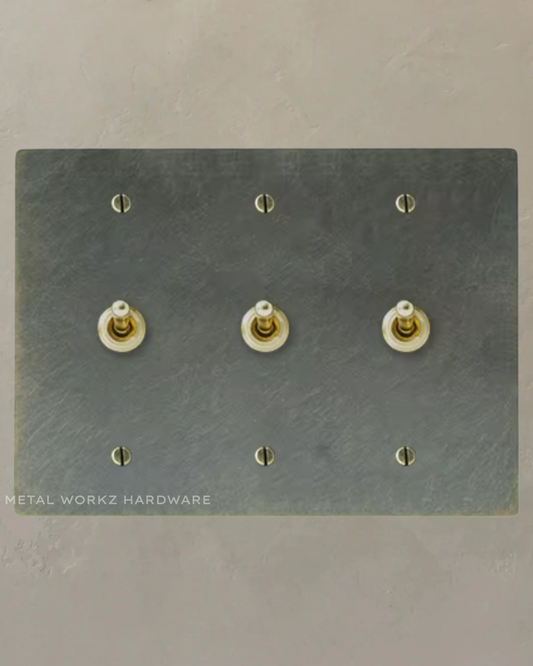 Brass Vintage Toggle Light Switch (3-Gang) Antique Bronze