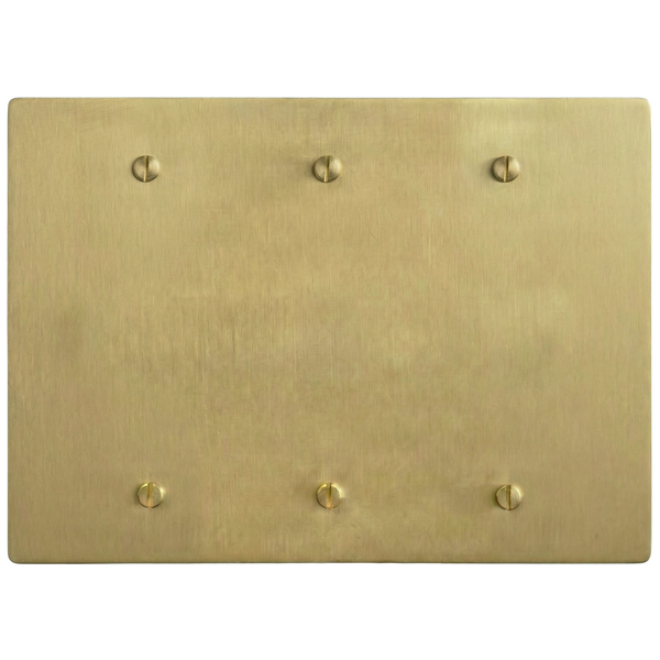 Satin brass 3-gang switch plate
