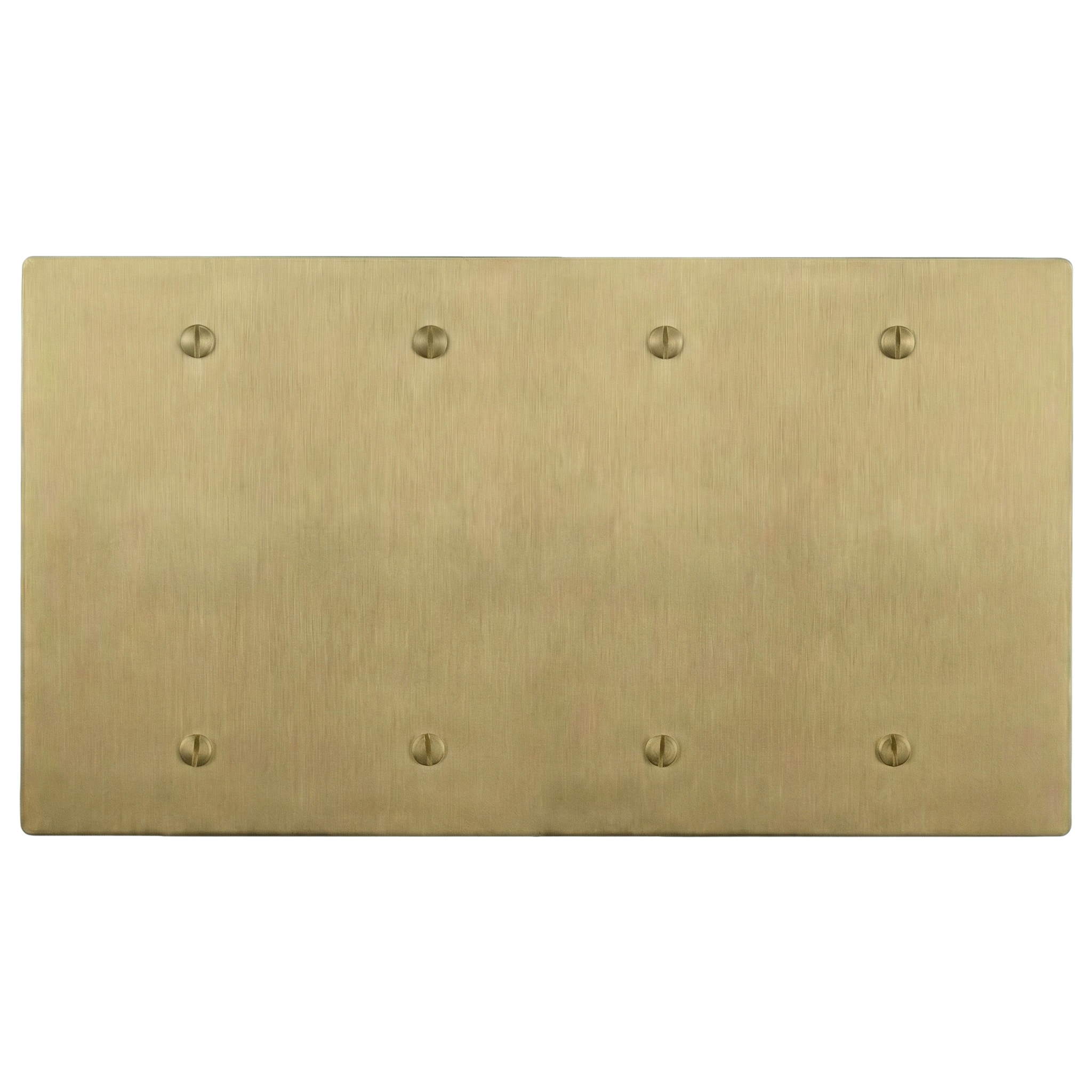 Satin brass 4-gang switch plate