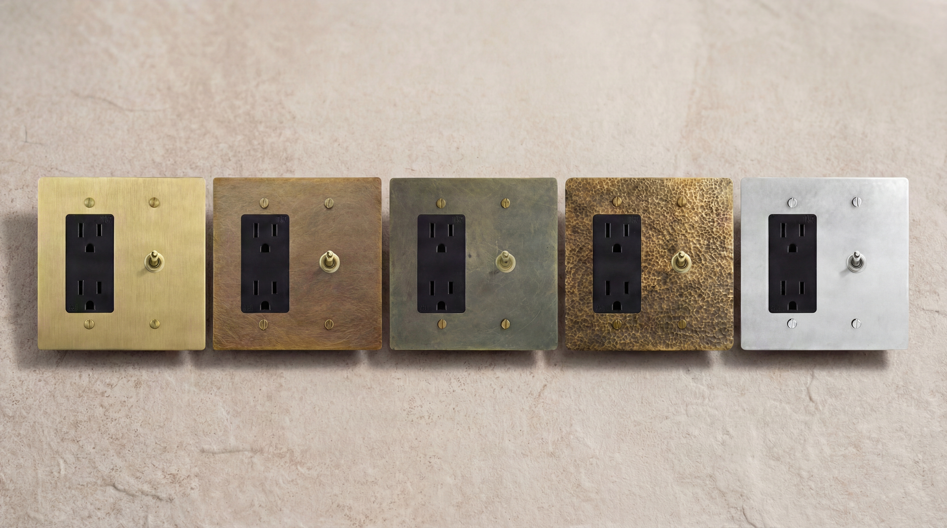 2 Gang Vintage Toggle Outlets - Desktop Hero