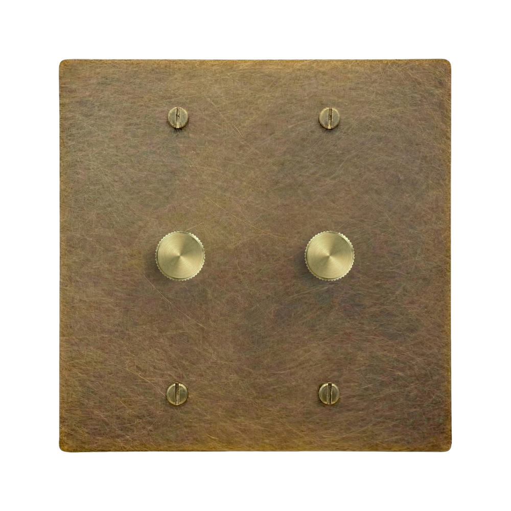 Aged Brass 2-Gang Dimmer & Dimmer Switch Plate