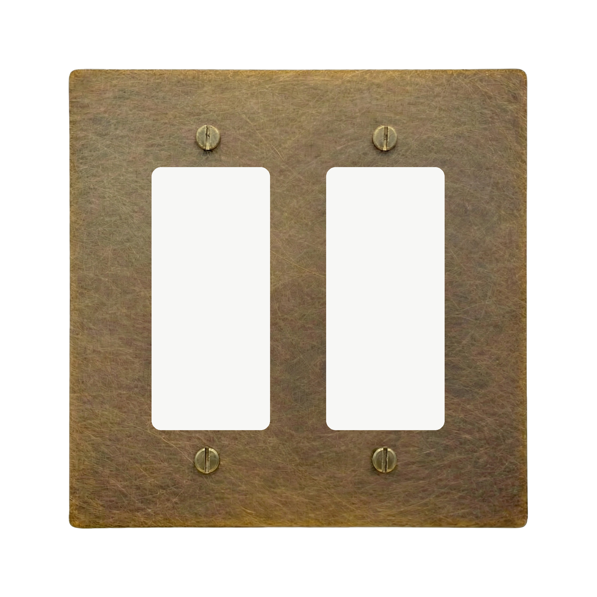 Aged Brass 2-Gang Decora & Decora Switch Plate