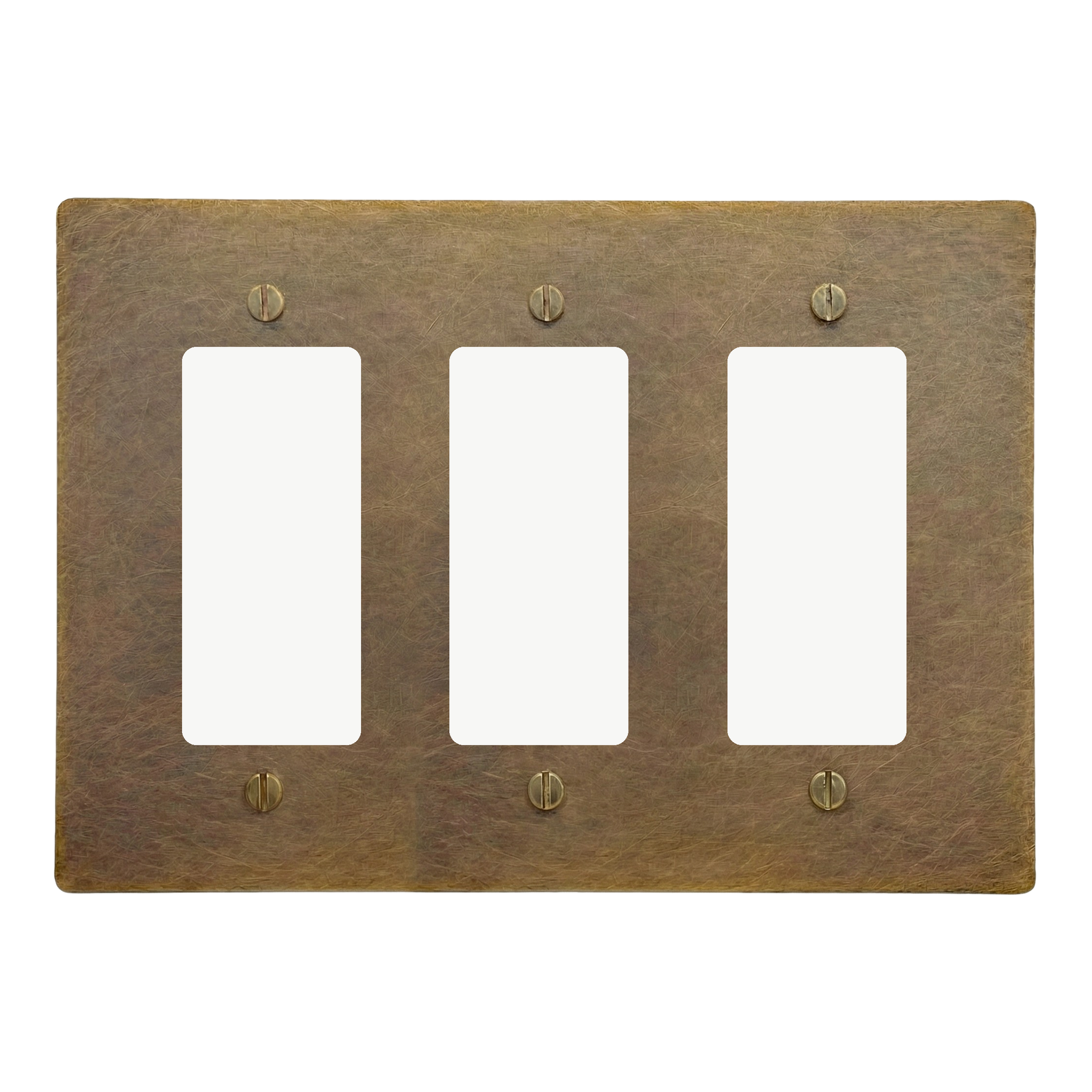 Aged Brass 3-Gang Decora, Decora & Decora Switch Plate
