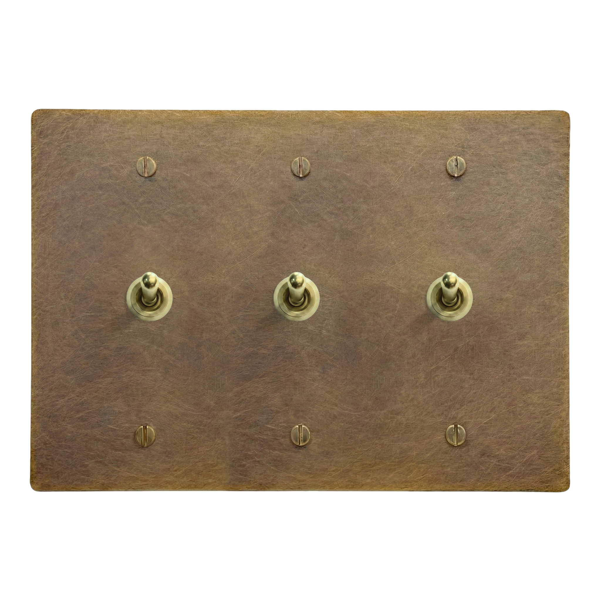 Aged Brass 3-Gang Vintage Toggle, Vintage Toggle & Vintage Toggle Switch Plate