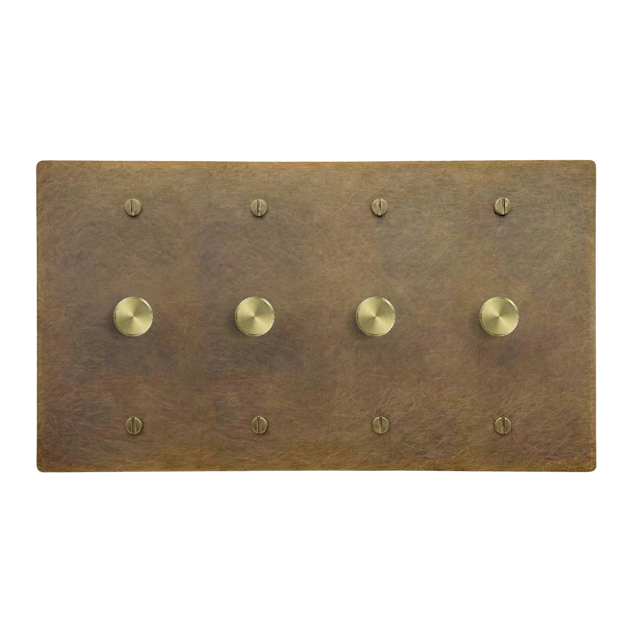Aged Brass 4-Gang Dimmer, Dimmer, Dimmer & Dimmer Switch Plate