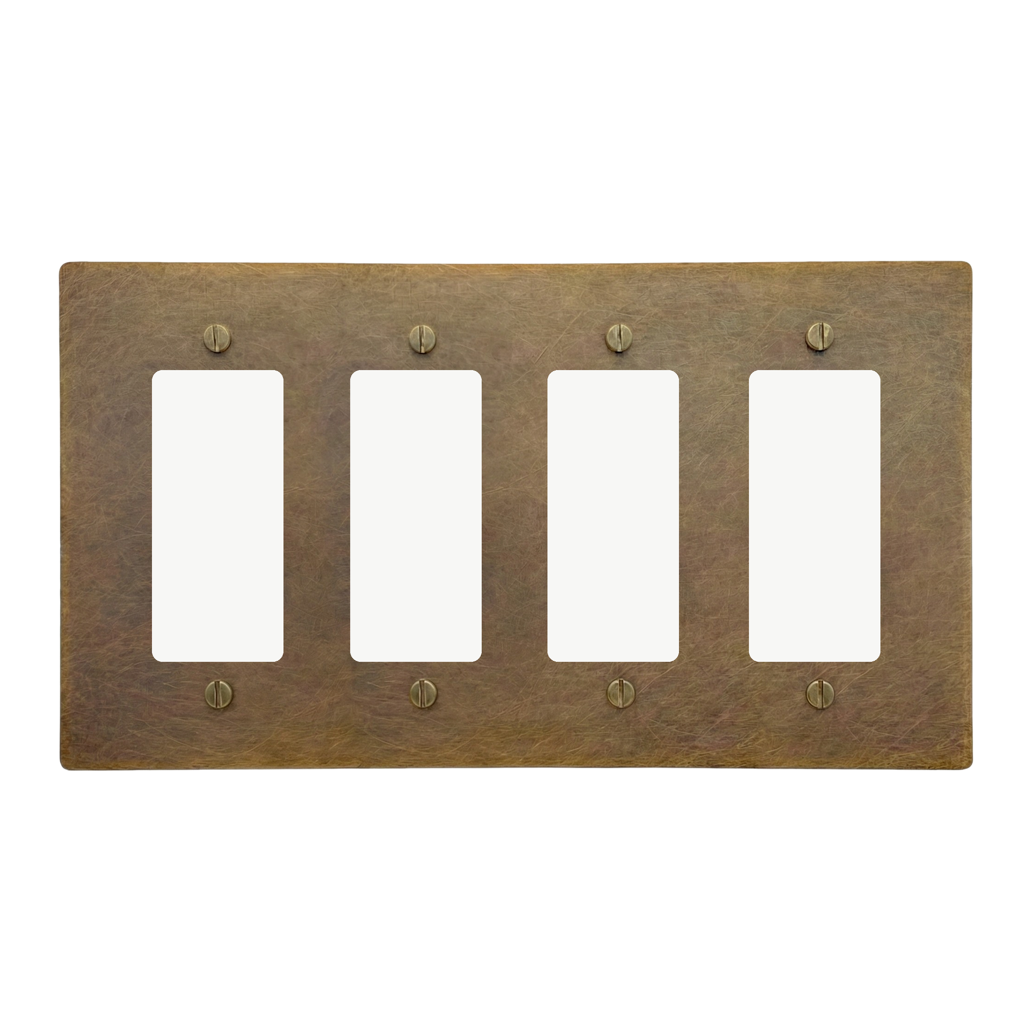 Aged Brass 4-Gang Decora, Decora, Decora & Decora Switch Plate