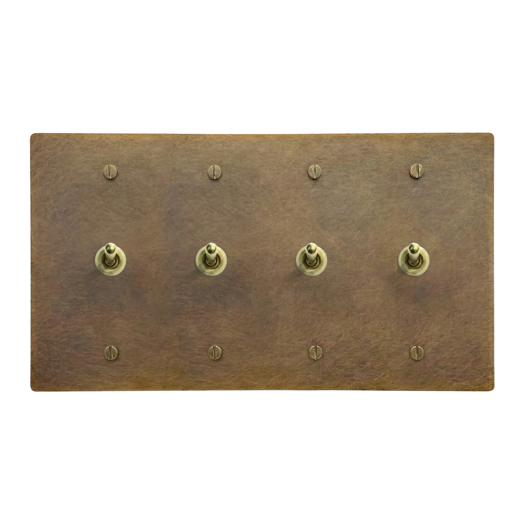 Aged Brass 4-Gang Vintage Toggle, Vintage Toggle, Vintage Toggle & Vintage Toggle Switch Plate