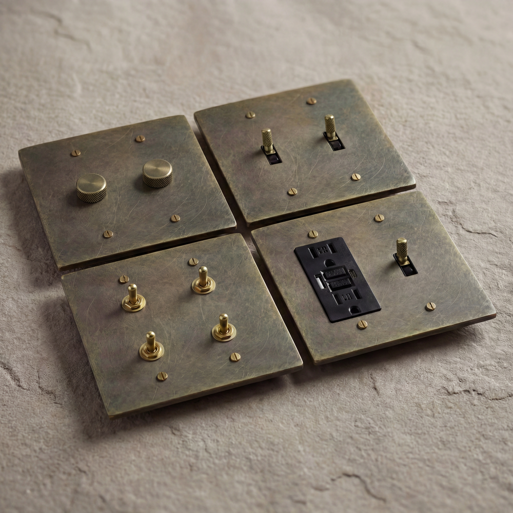 Antique Brass 2 Gang Light Switches collection thumbnail