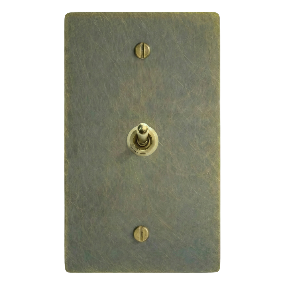 Antique Brass 1-Gang Vintage Toggle Switch Plate