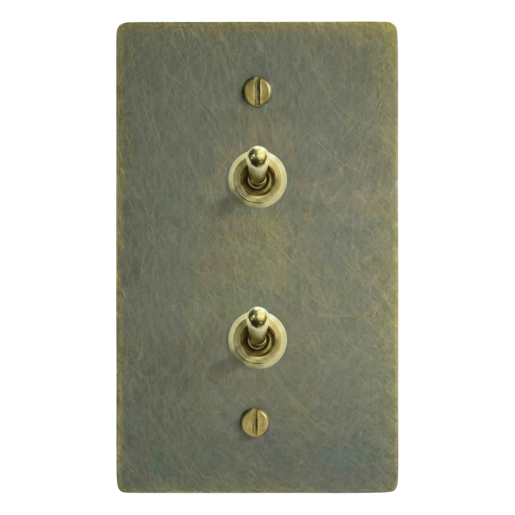 Antique Brass 1-Gang Stacked Vintage Toggle Switch Plate