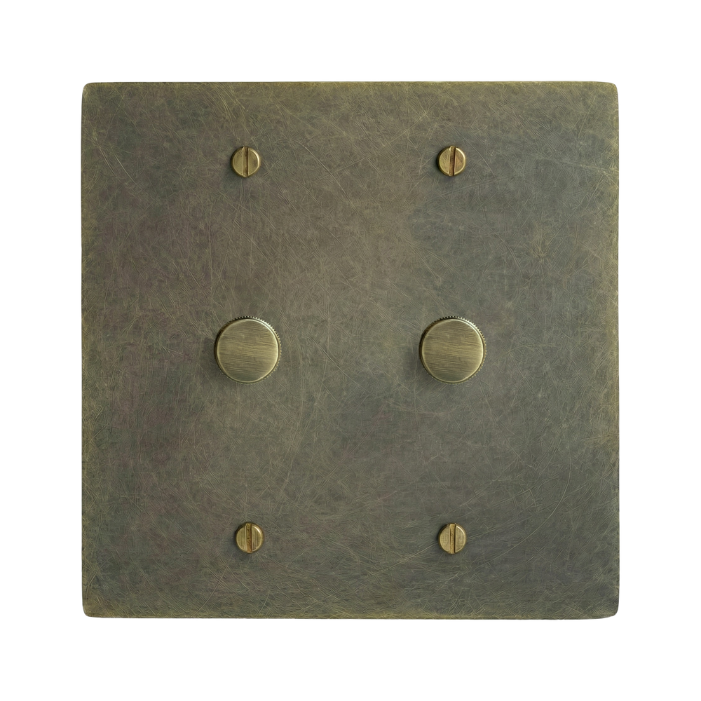 Antique Brass 2-Gang Dimmer & Dimmer Switch Plate