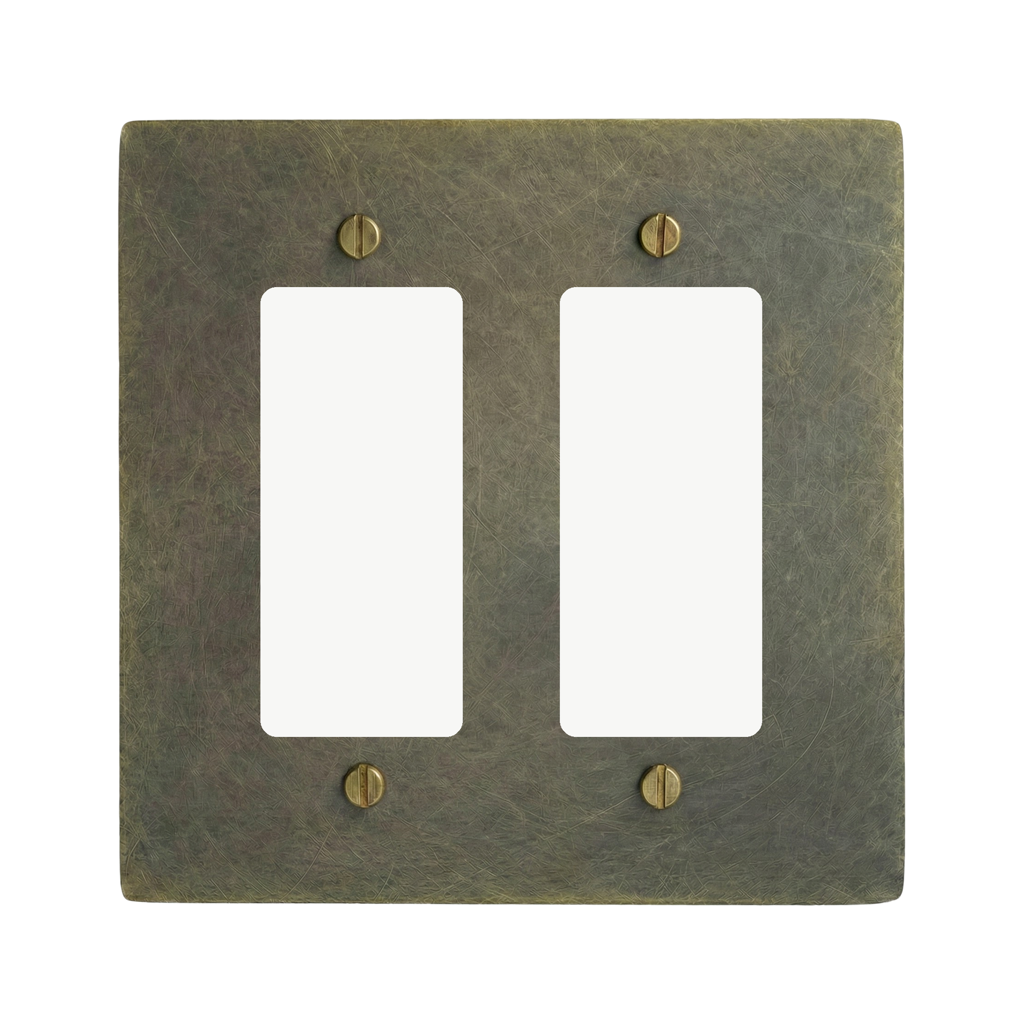 Antique Brass 2-Gang Decora & Decora Switch Plate