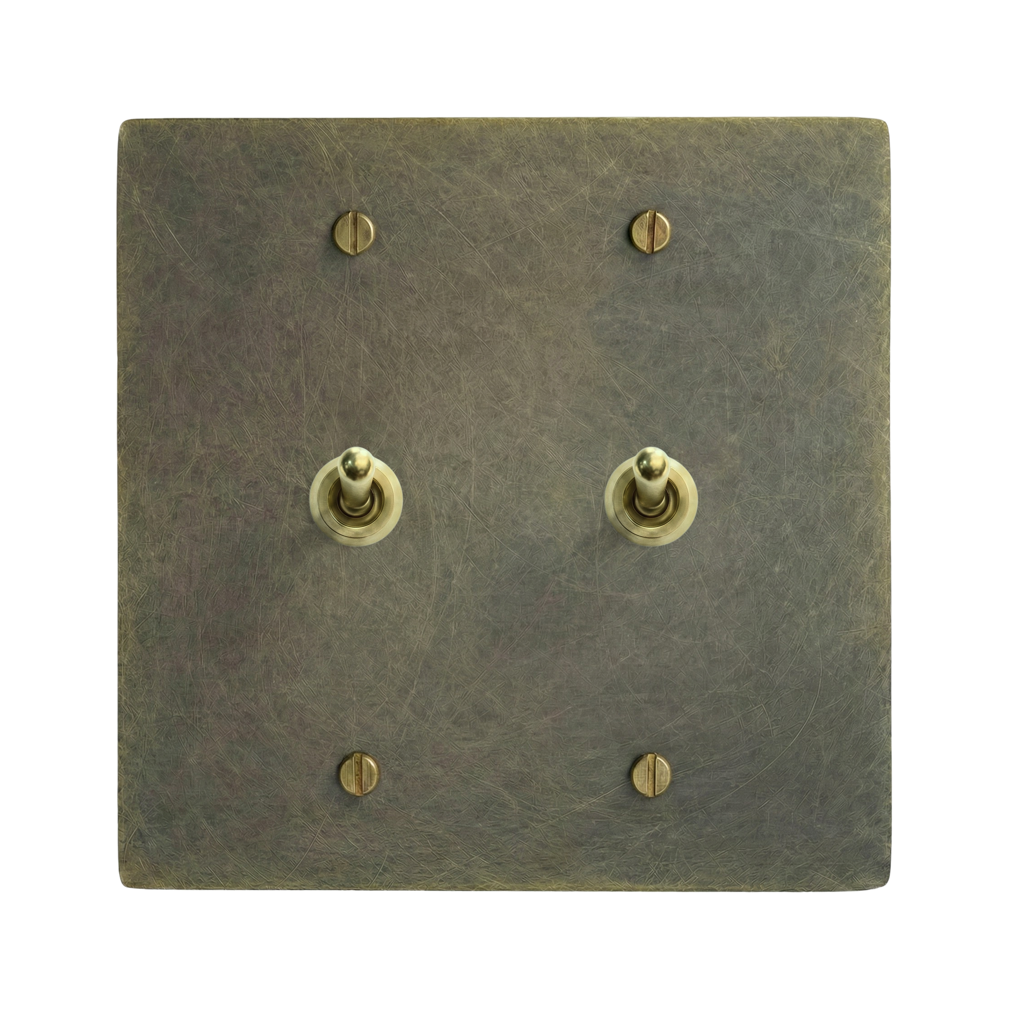 Antique Brass 2-Gang Vintage Toggle & Vintage Toggle Switch Plate