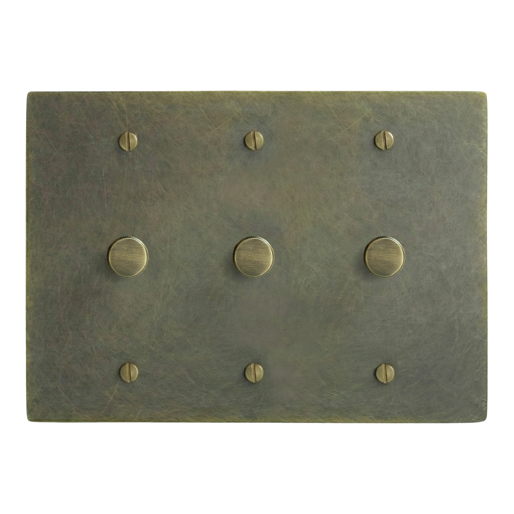 Antique Brass 3-Gang Dimmer, Dimmer & Dimmer Switch Plate