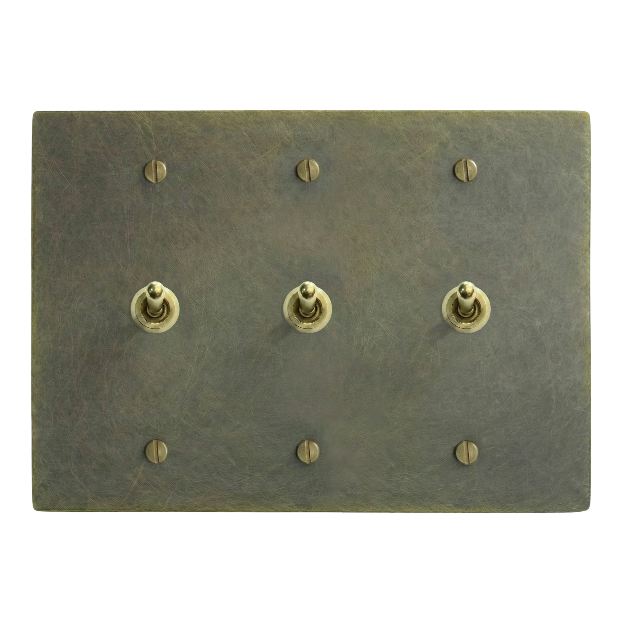 Antique Brass 3-Gang Vintage Toggle, Vintage Toggle & Vintage Toggle Switch Plate