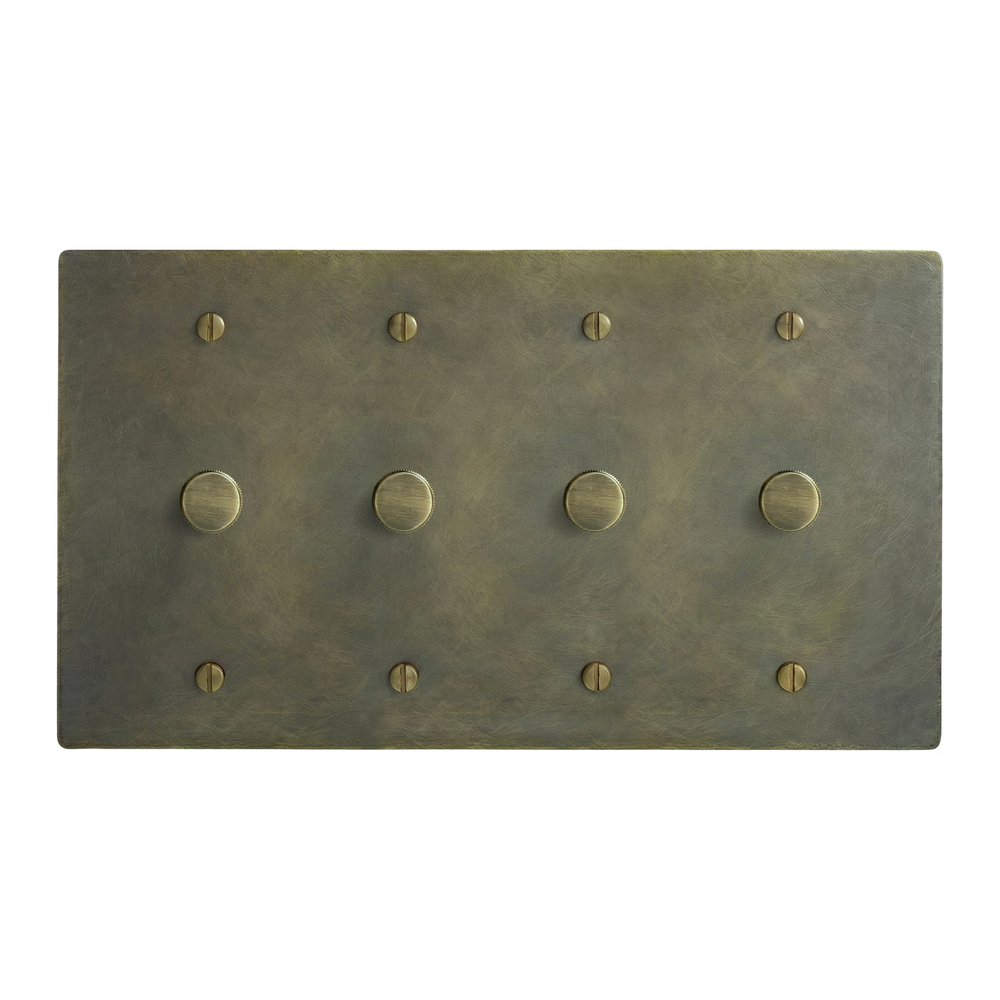 Antique Brass 4-Gang Dimmer, Dimmer, Dimmer & Dimmer Switch Plate