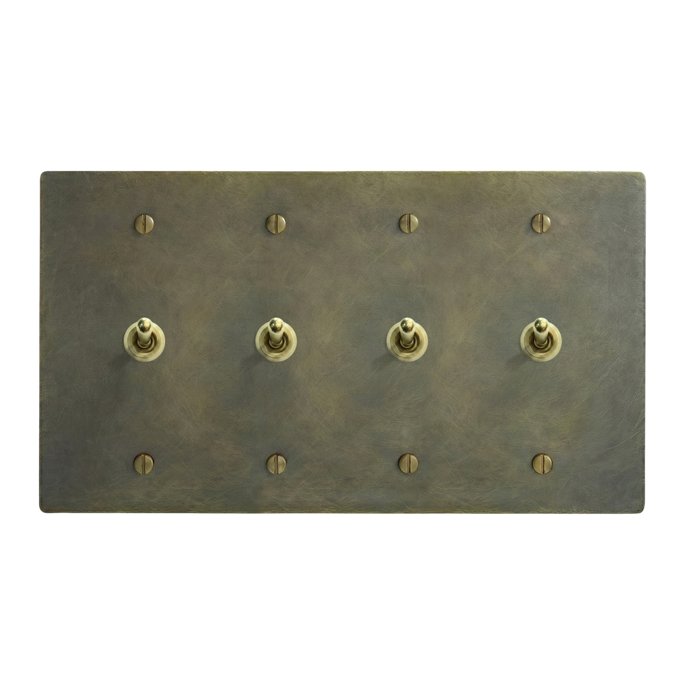 Antique Brass 4-Gang Vintage Toggle, Vintage Toggle, Vintage Toggle & Vintage Toggle Switch Plate