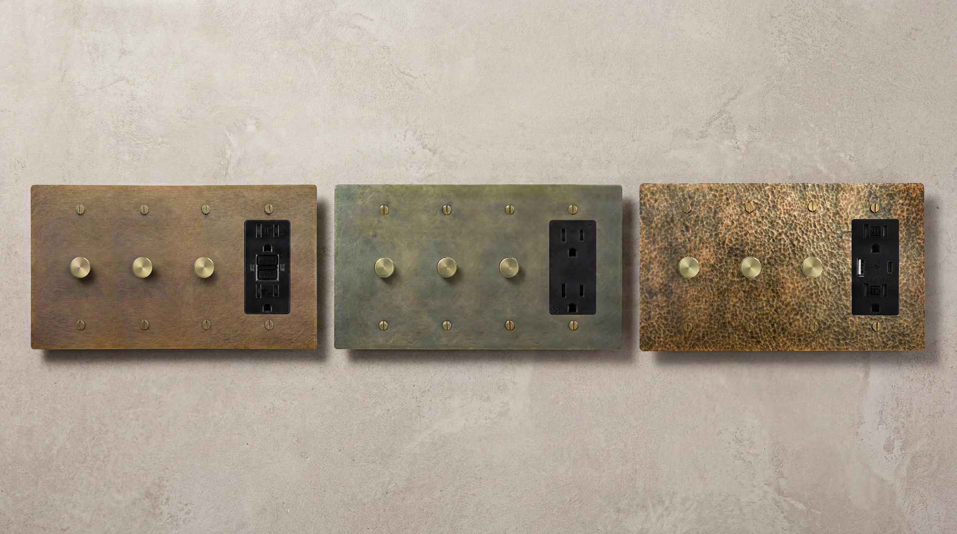 Brass 4 Gang Outlets - Desktop Hero